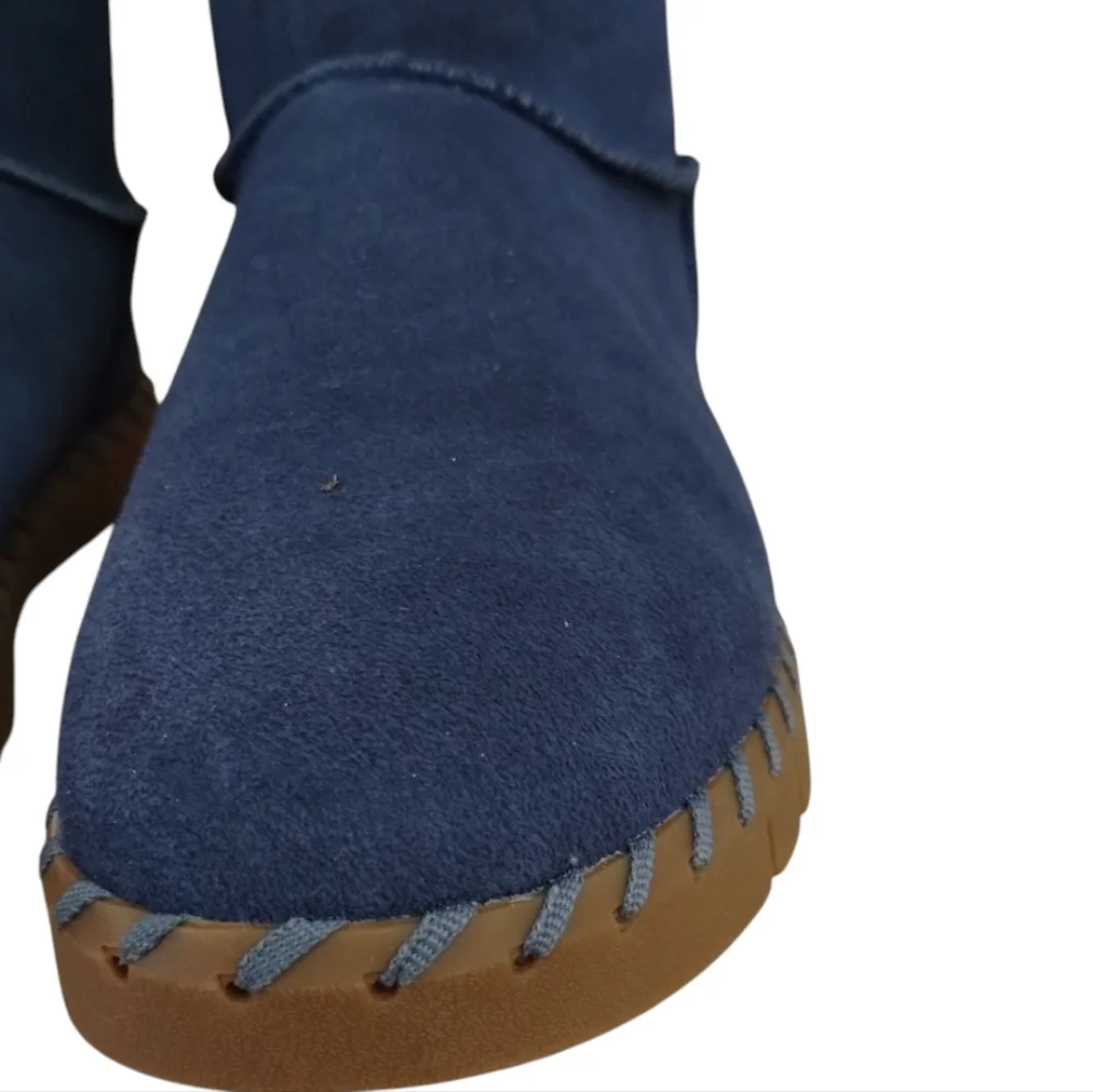 Muk Luks Womens Albany Suede Pull On Mid-Calf Boots Size 11 Women's